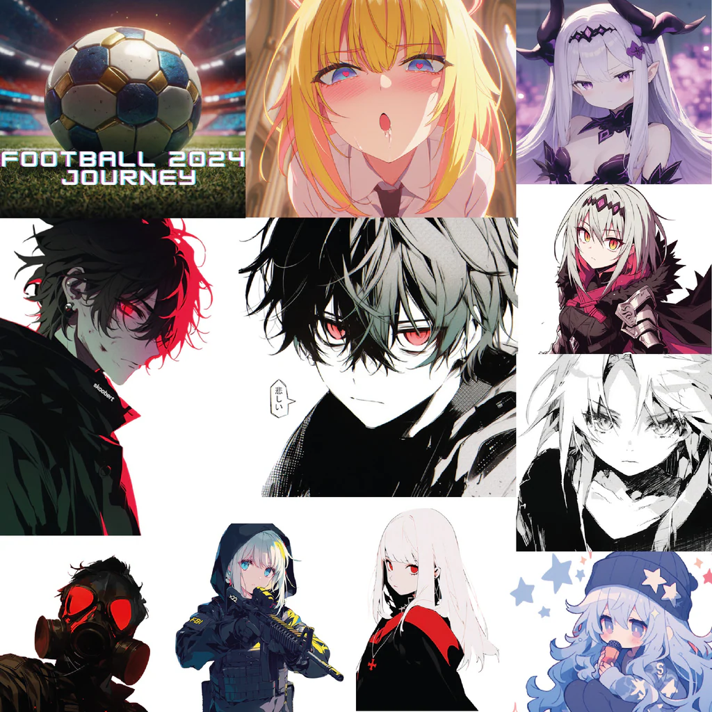 Football 2024 Journey with Transparent Anime Avatar (English, Korean, Japanese)